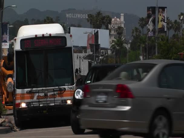Samochody dyski wokół Hollywood — Wideo stockowe