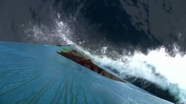 Dziób statku z widokiem na ocean — Wideo stockowe