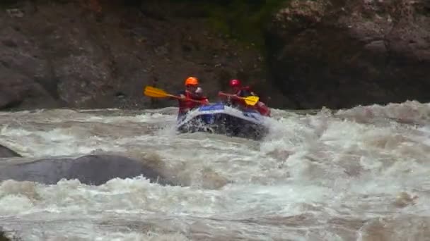 Rafting na řece v Kostarice — Stock video