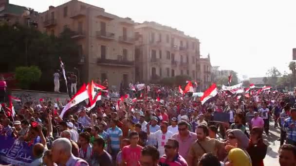 Les manifestants chantent et agitent des drapeaux — Video