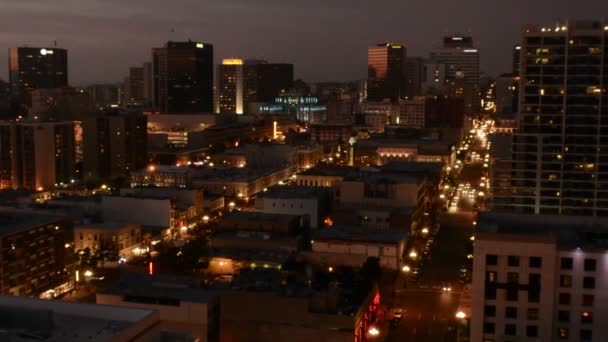 Centro de San Diego por la noche — Vídeos de Stock