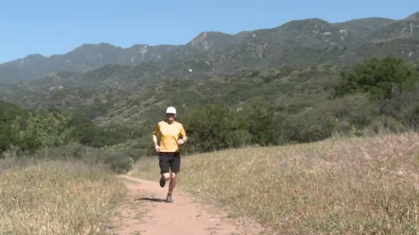 A man trail running — Stock Video