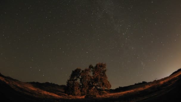 Natt tid förfaller av stjärna spår — Stockvideo