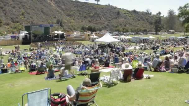 Multitud en un concierto al aire libre en Ventura — Vídeos de Stock