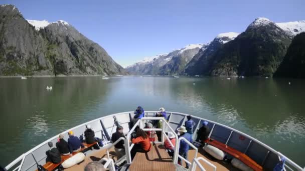 Tijdspanne van een schip varen omhoog — Stockvideo