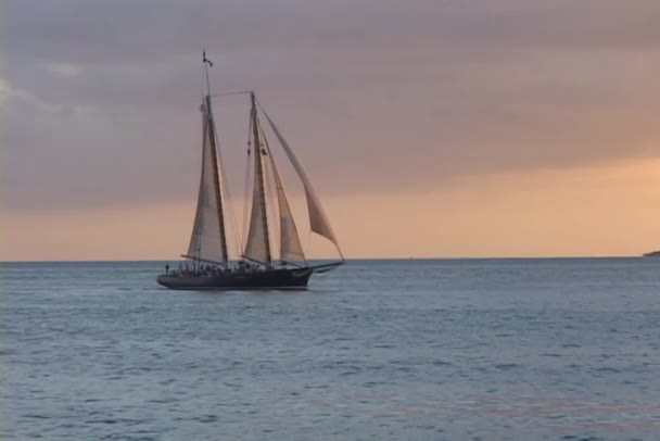 Barca a vela naviga lentamente — Video Stock