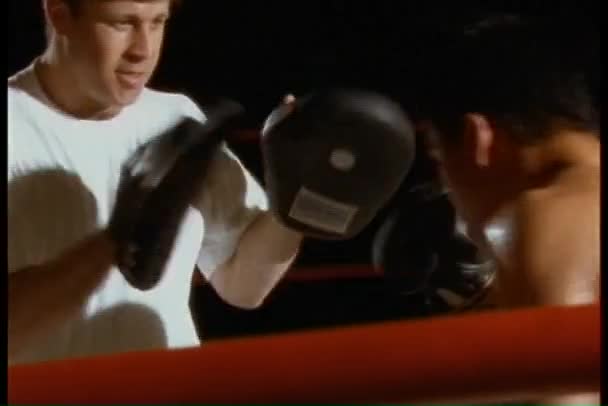 Boxer sur l'entraînement dans le ring — Video