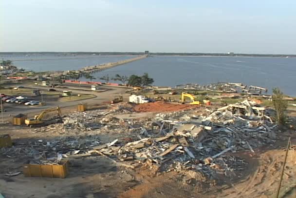 Orkaan Katrina vernietiging shows — Stockvideo