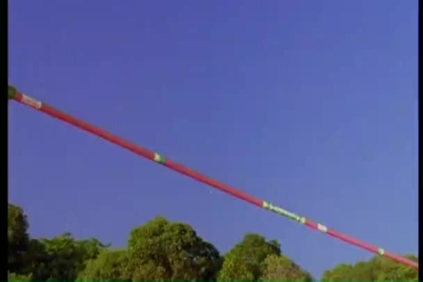Atleta realiza um salto em altura — Vídeo de Stock