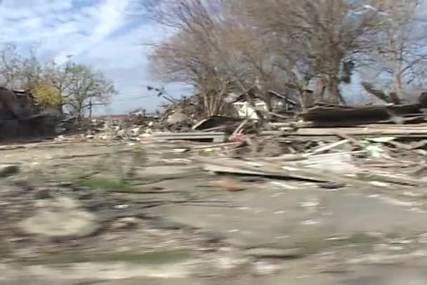 Häuser wurden komplett zerstört — Stockvideo