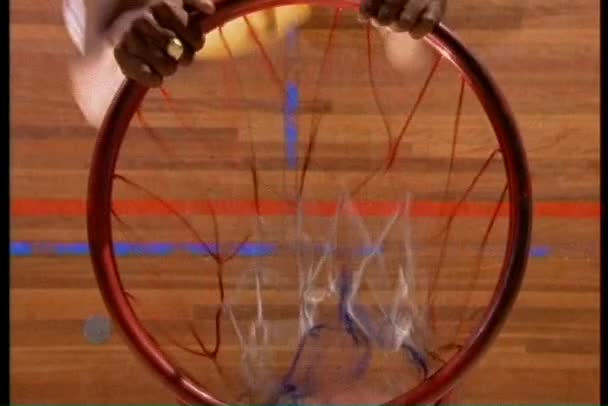 View above the rim of basket — Stock Video