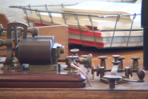 Stara maszyna telegraf — Wideo stockowe