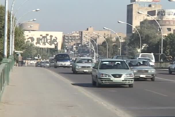 Trafik ve Yaya Caddesi üzerinde — Stok video