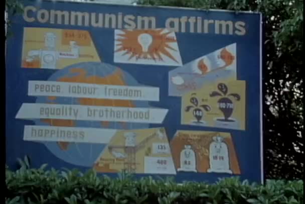 Cartel comunista gracias — Vídeos de Stock
