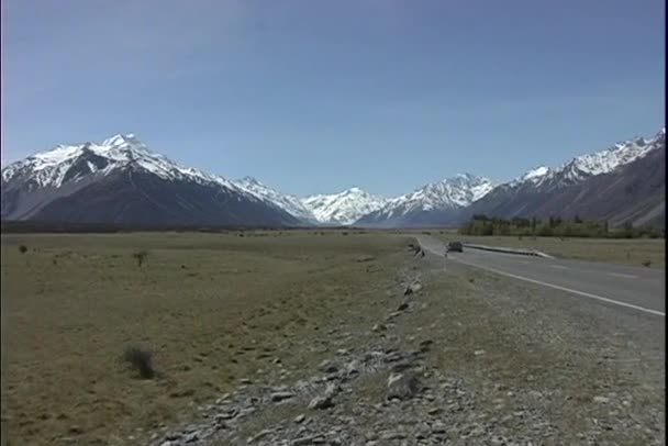 Εξοχής βουνού Κουκ στη Νέα Ζηλανδία — Αρχείο Βίντεο