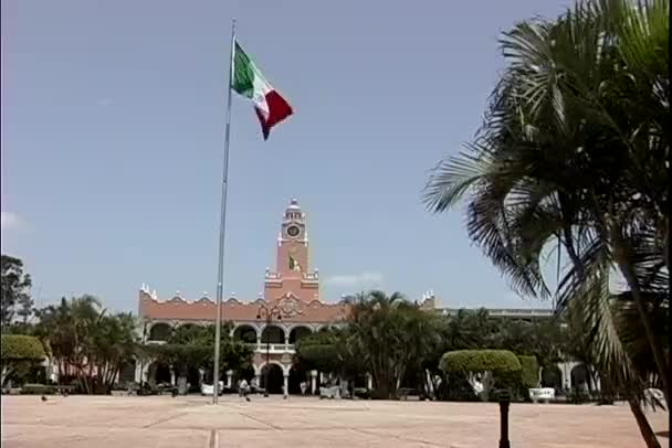 Drapeau du Mexique vagues dans la brise — Video