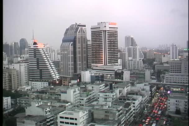 Traffic jam at busy street in Bangkok — Stock Video