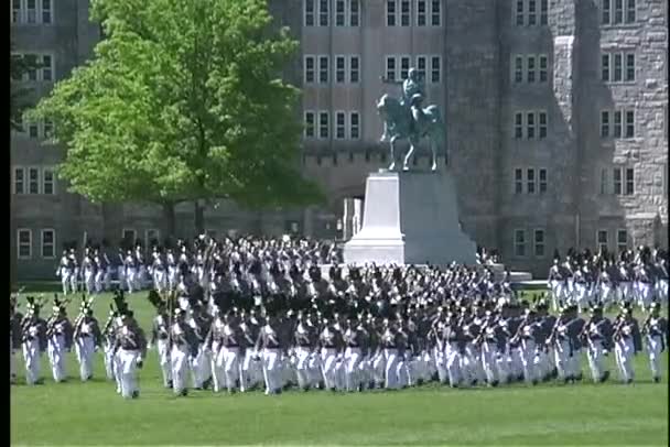 ウエスト ポイント士官学校の行進で士官候補生 — ストック動画