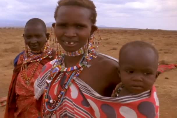Масаї Племінний люди з Сходу АФ — стокове відео