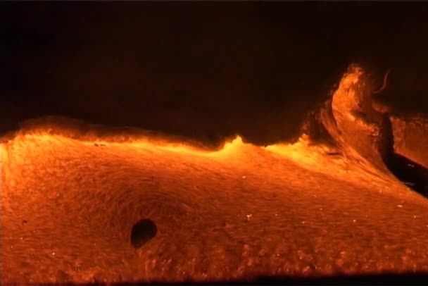 Molten lava oozing down a volcano — Stock Video