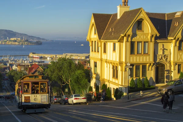 Vozík lanovka v San Francisco — Stock fotografie