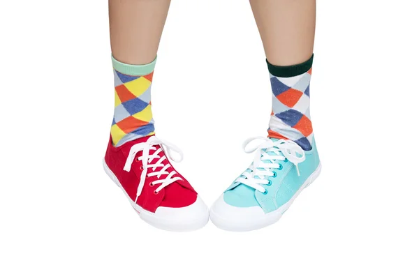 Funny sneakers and socks — Stock Photo, Image