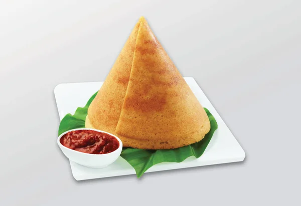 Zelfgemaakte Dosa Dhosa Masala Vlakte Maisuri Ghee Roast Met Chutney — Stockfoto