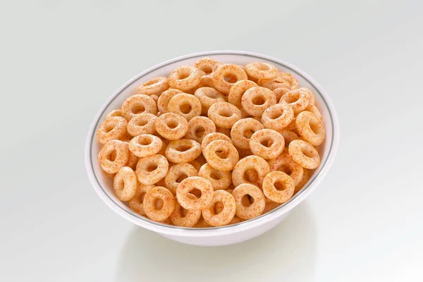 Crispy Crunchy Salty Wheat Fryums Mini Ring Corn Rings Fried — 스톡 사진