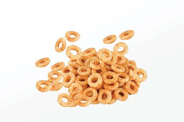 Crispy Crunchy Salty Wheat Fryums Mini Ring Corn Rings Fried — 스톡 사진