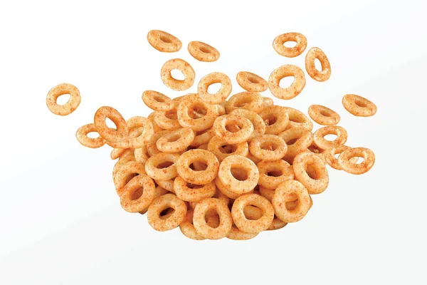 Crispy Crunchy Salty Wheat Fryums Mini Ring Corn Rings Fried — 스톡 사진