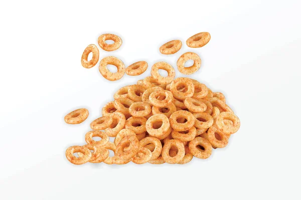 Crispy Crunchy Salty Wheat Fryums Mini Ring Corn Rings Fried 로열티 프리 스톡 이미지