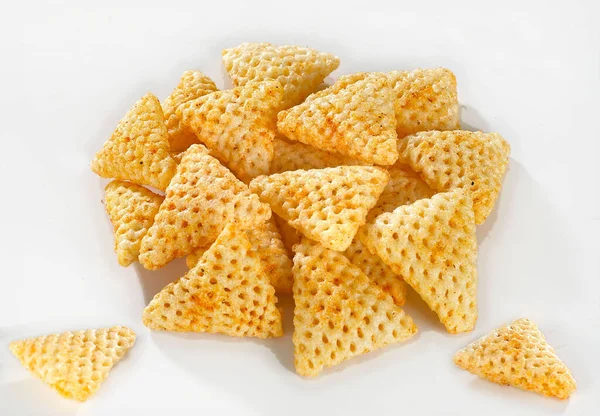 Croccante Croccante Grano Salato Forma Triangolo Papad Tri Angolo Soffio — Foto Stock