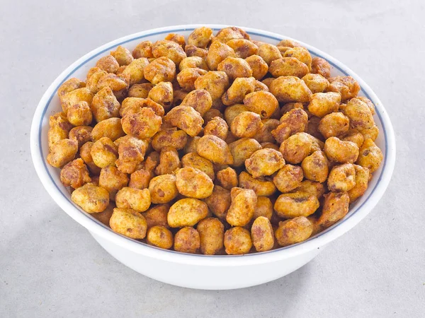 Shing Bhujia Amendoim Bhujia Amendoim Masala Indiano Spiced Revestido Frito — Fotografia de Stock