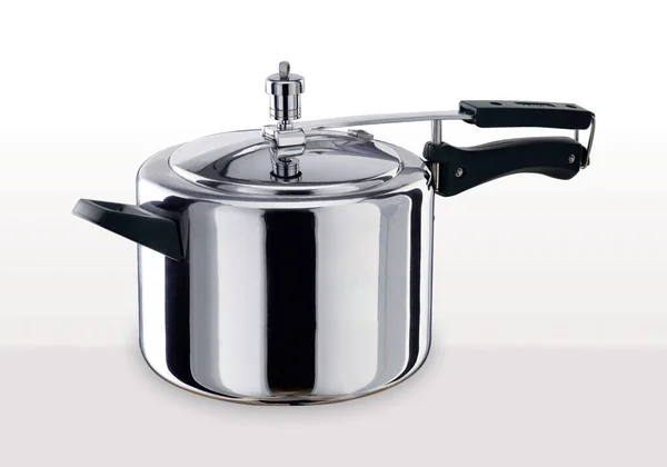 High Pressure Aluminum Cooking Pot Safety Cover Multicooker Pressure Cooker — Stock Photo, Image