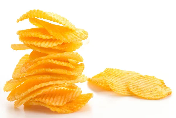 Potatischips Fried Spicy Och Salt Chips Skivad Potatis Saltade Wafer — Stockfoto
