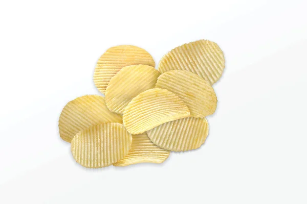 Patates Cipsi Baharatlı Patates Kızartması Dilimlenmiş Patates Tuzlu Waffle Veya — Stok fotoğraf