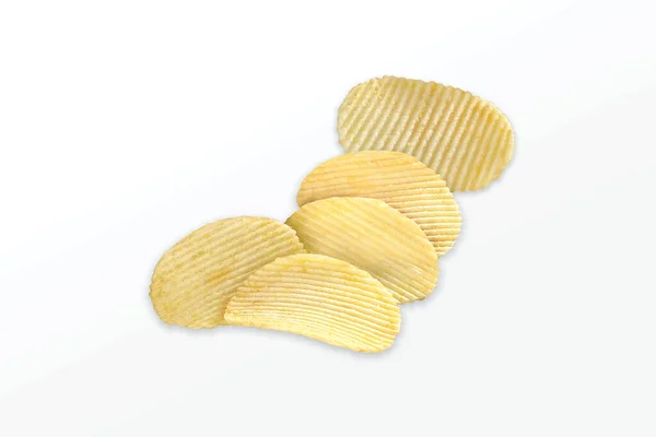 Chipsy Ziemniaczane Smażone Pikantne Słone Frytki Krojone Ziemniaki Solone Wafle — Zdjęcie stockowe