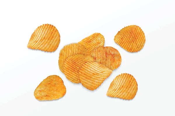 Potatischips Friterade Kryddiga Och Salta Chips Skivad Potatis Saltade Rån — Stockfoto