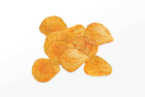 Potato Chips Fried Spicy Salty Chips Sliced Potato Salted Wafer — Stock Photo, Image