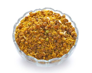 Kızarmış Dal güve sev baharatlı Hint aperatifi Masoor mercimeği, dal muth, Nimco, Namkeen