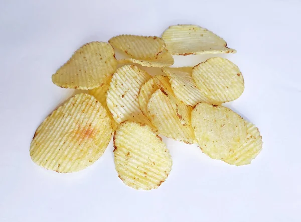 Potato Chips Isolated White Background Collection Image — Stock Photo, Image