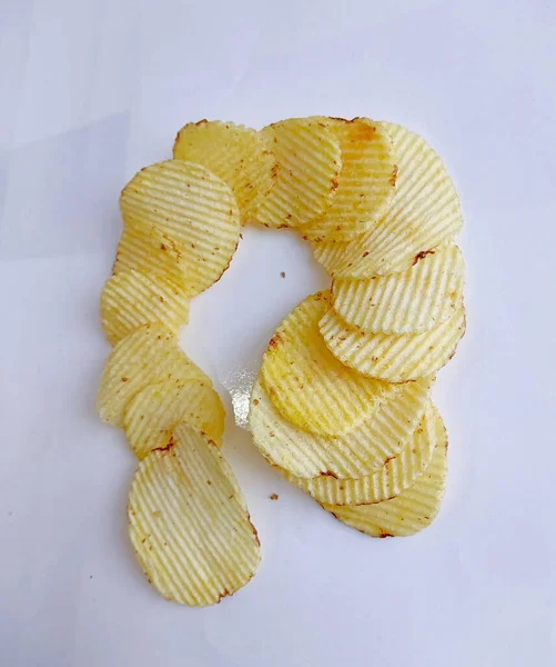 Potato Chips Isolated White Background Collection Image — Stock Photo, Image