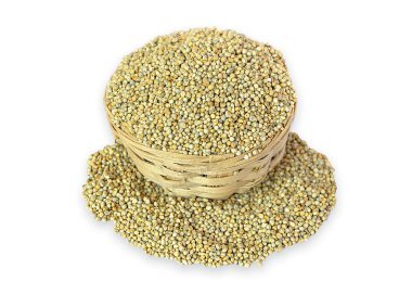 İnci yığını beyaz arkaplanı kapatın