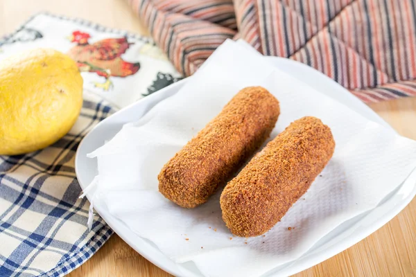 Two fried croquettes — Stock Photo, Image