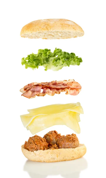 Vlees bal sandwich — Stockfoto