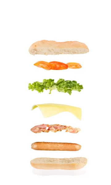 Hot dog lewitacja — Zdjęcie stockowe