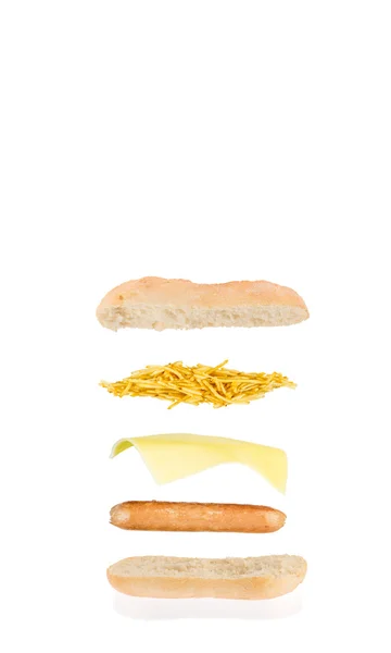 Hot dog levitation — Stock Photo, Image