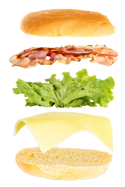 Broodje ham en kaas — Stockfoto