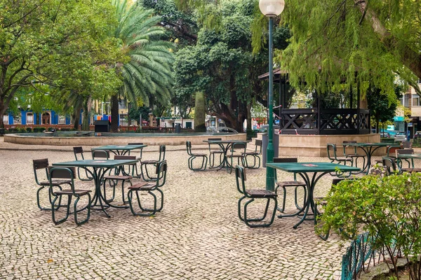 Jardim Vazio Lisboa Durante Covid Pandemia — Fotografia de Stock