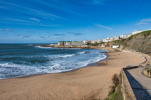 Vista Sulla Spiaggia Sul Nel Villaggio Ericeira Portogallo — Foto Stock